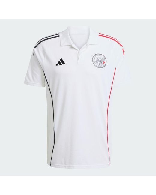 Adidas White Ajax Amsterdam Tiro 25 Competition Polo Shirt for men