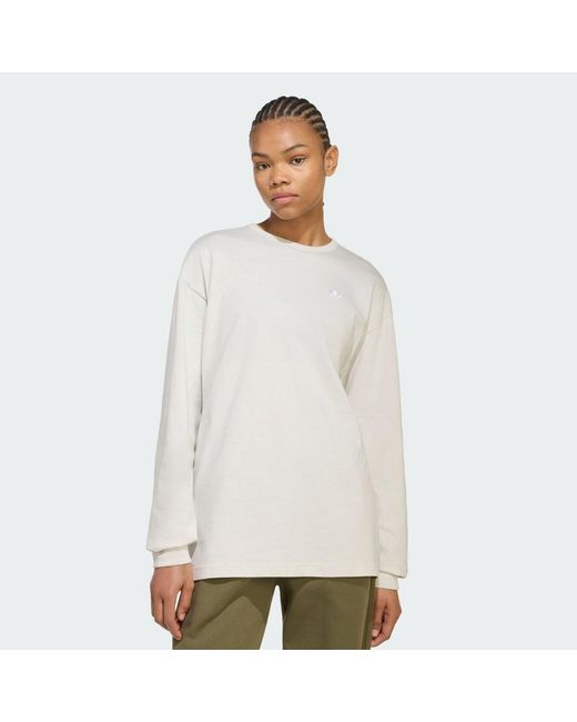 Adidas White Essentials Oversize-Pullover