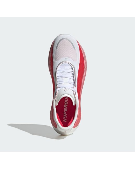 Adidas Red Hyperboost Edge Running Shoes for men