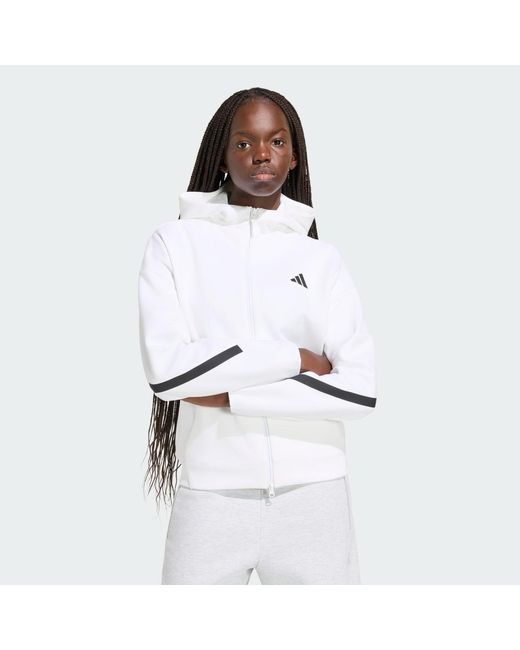Adidas Originals White Lifestyle Z. N.E. Full Zip Hoodie Kf6326