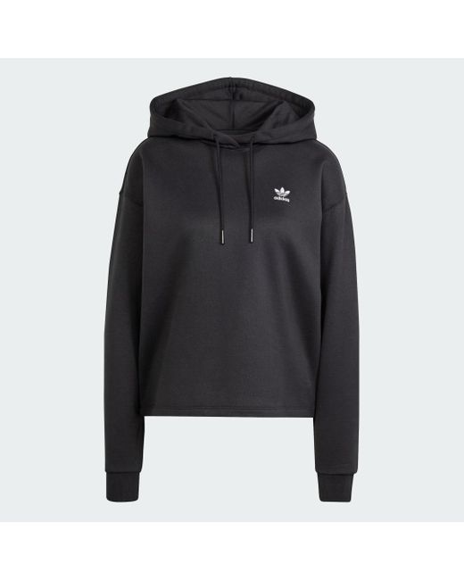 adidas Trefoil Cropped Hoodie in Black Lyst UK