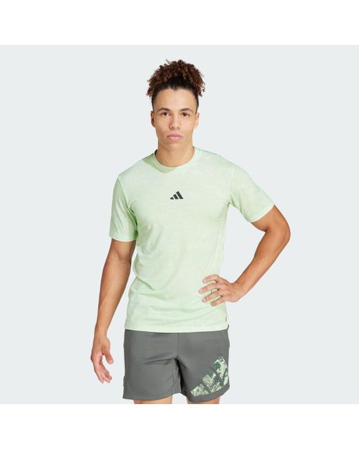 T-shirt Power Workout di Adidas in Green da Uomo