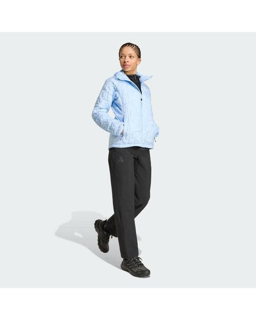 Adidas Blue Terrex Xperior Primaloft Loose Fill Insulated Hooded Jacket