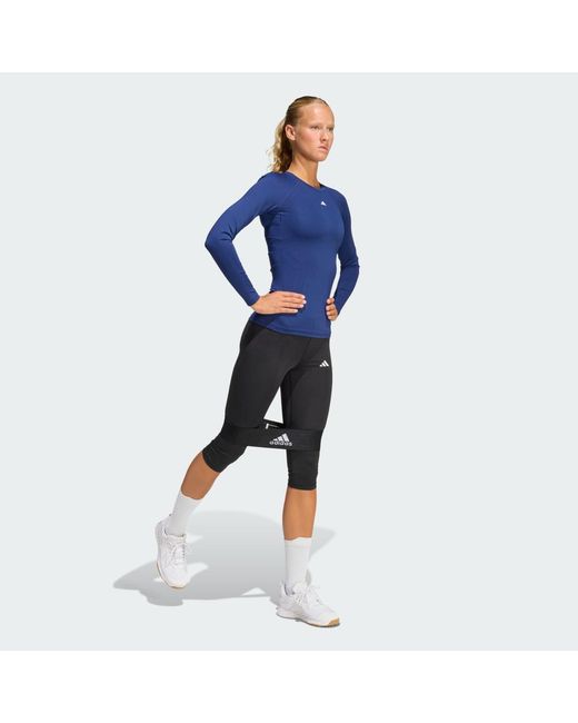 Adidas Blue Techfit Capri Leggings