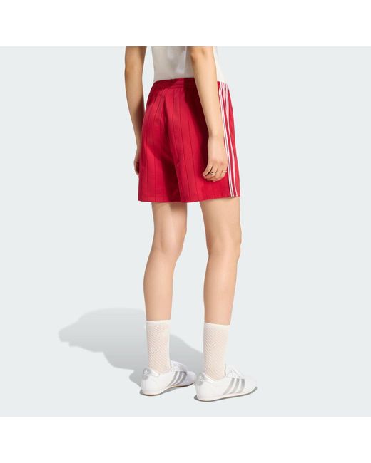Adidas Red Pinstripe Firebird Shorts