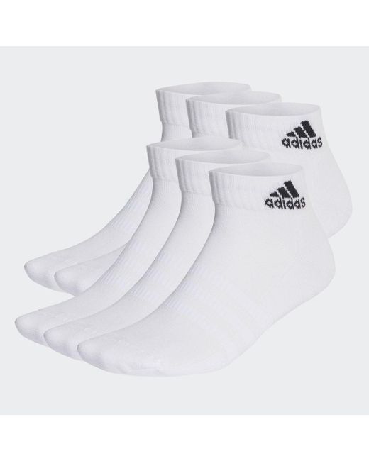 Adidas White Cushioned Sportswear Ankle Socks 6 Pairs