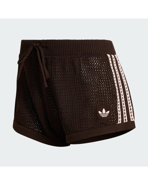 Adidas Brown Knitted Crochet Shorts