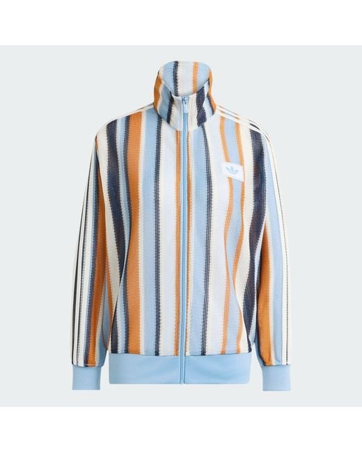 Adidas Blue Originals Summer Glow Knitted Firebird Track Top