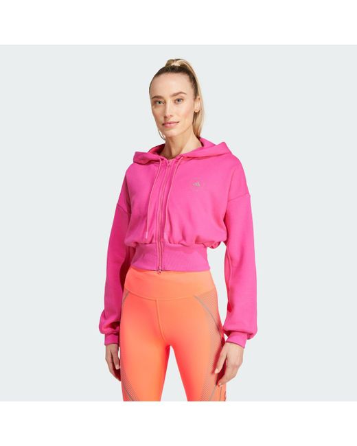 Adidas Pink By Stella Mccartney Sportswear Cropped Hoodie