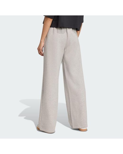 Adidas Gray Essentials Wide Leg Pant Fleece