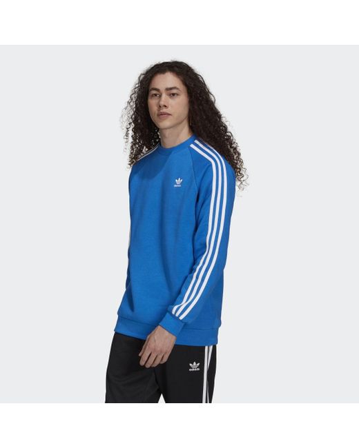 adidas Baumwolle Adicolor Classics 3-Streifen Sweatshirt in Blau für Herren  | Lyst DE