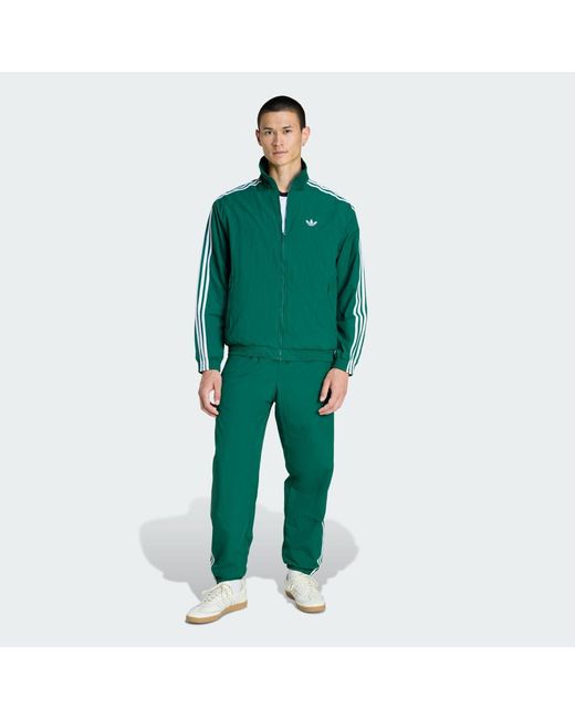 Adidas Green Firebird Woven Track Top for men