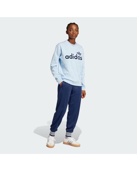 Felpa Pinstripe Graphic di Adidas in Blue