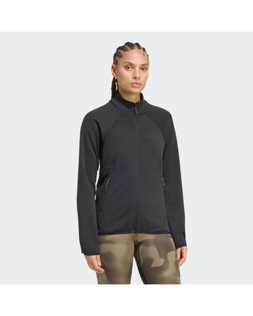 Adidas Black Terrex Xperior Climawarm+ Ventknit Fleece Jacket