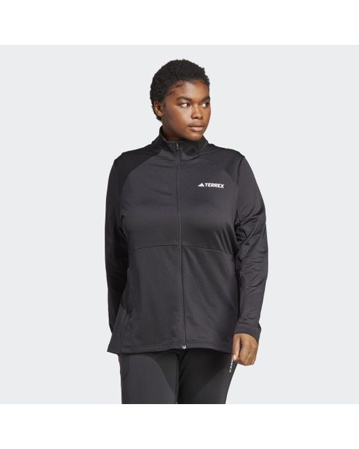 Adidas Black Terrex Multi Full-zip Fleece Jacket (plus Size)