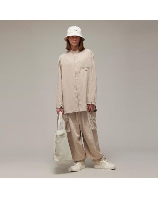 Adidas Brown Y-3 Nylon Twill Overshirt for men