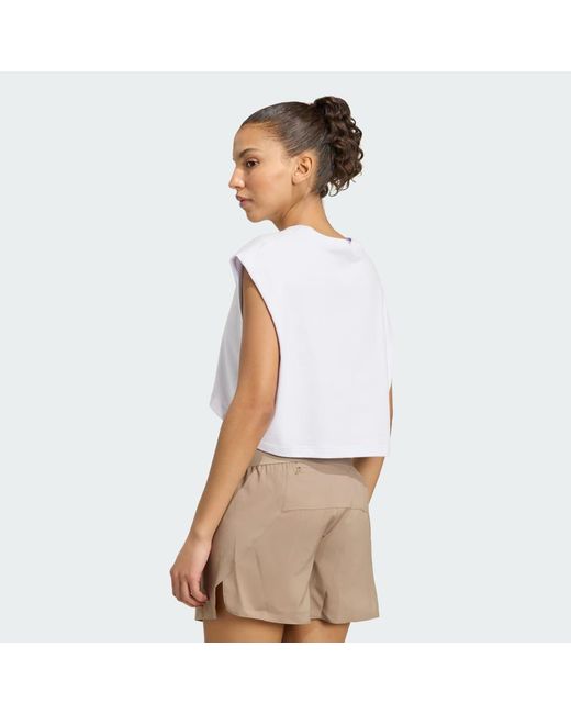Adidas White Adi365 Running Essentials Crop T-Shirt