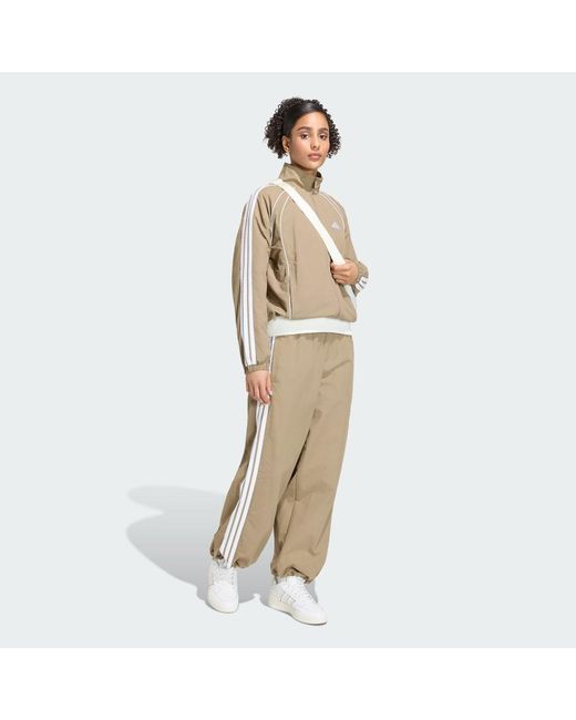 Adidas Natural Iconic Woven Tracktop With 3-Stripes
