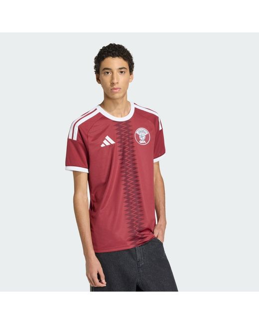 Adidas Red Qatar 26 Home Jersey for men