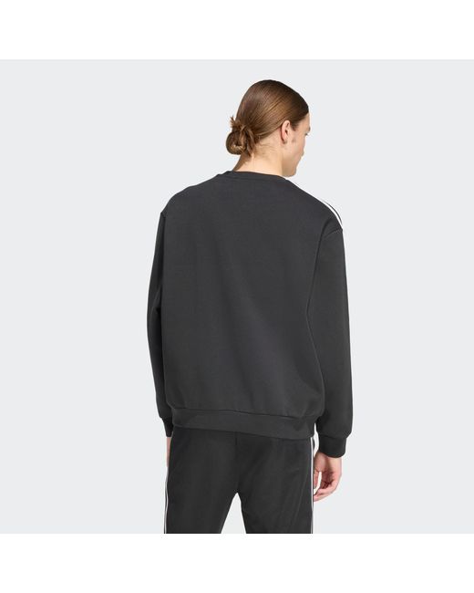 Adidas Black Adicolor 3-Stripes Oversized Crewneck for men