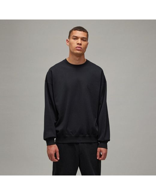 Adidas Black Y-3 Brushed Terry Crew Sweatshirt