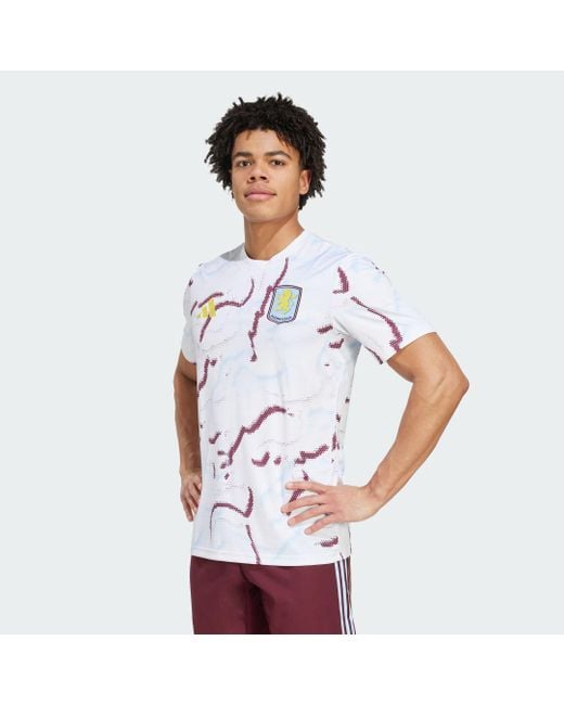 Adidas White Aston Villa Fc 25/26 Pre-Match Jersey for men