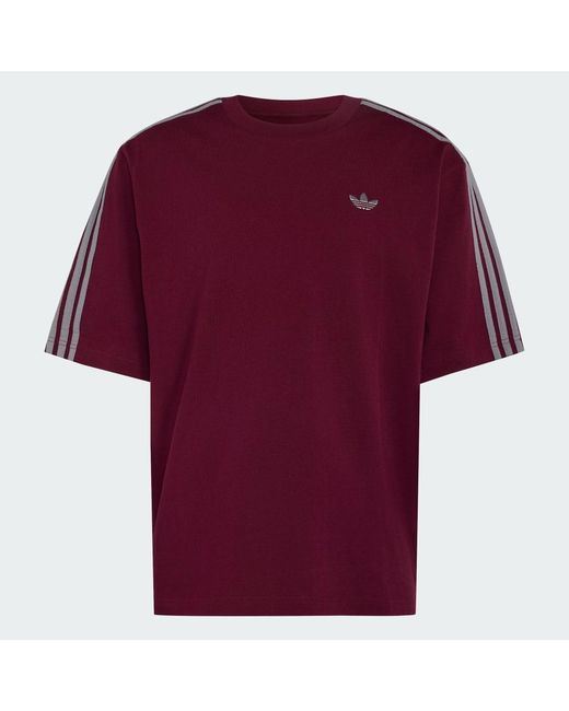 Adidas Purple Adicolor 3-Stripes Oversized T-Shirt for men