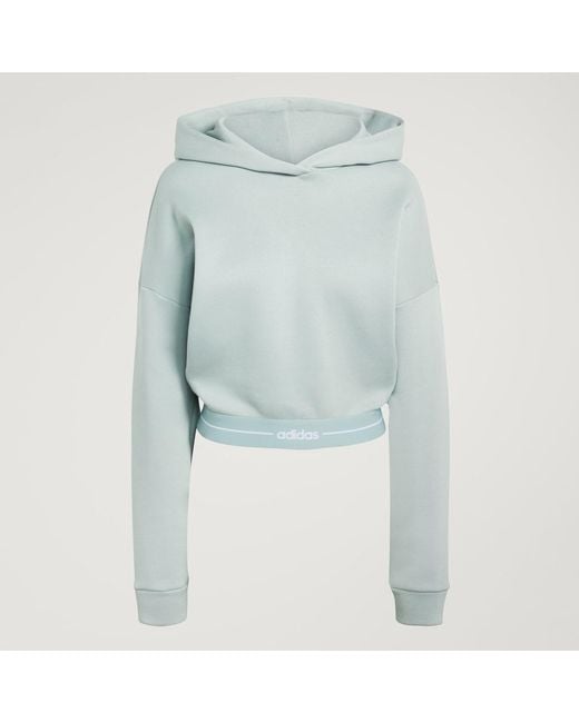 Adidas White Hyperglam Cropped Hoodie