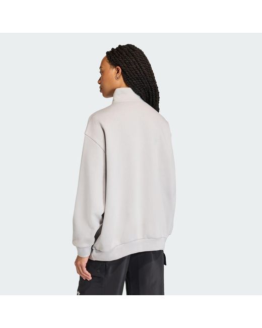 Adidas Gray Essentials Half-Zip Sweatshirt
