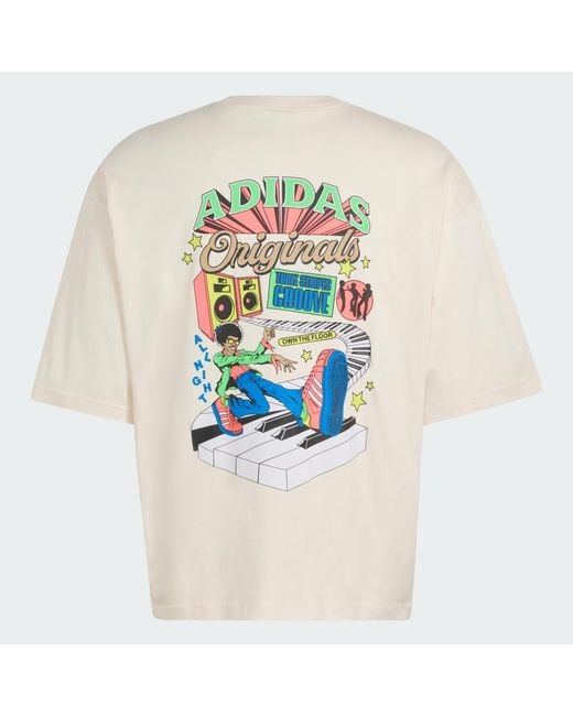 Adidas White 70S Gfx T-Shirt for men