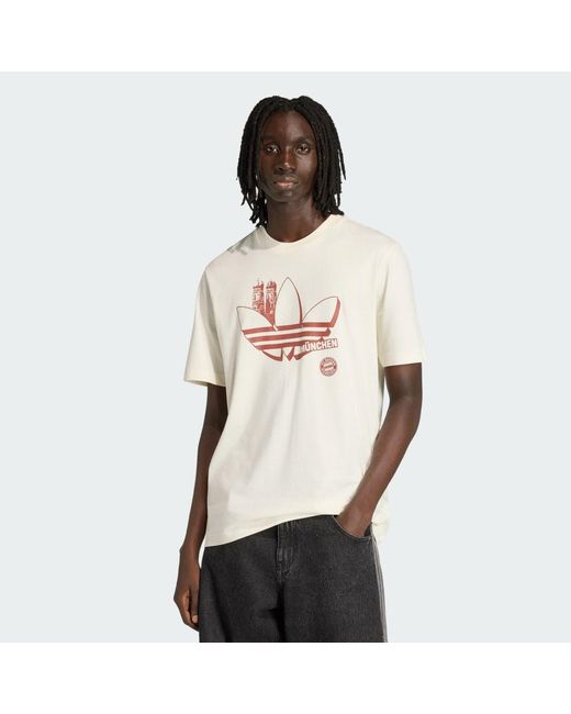 Adidas White Fc Bayern Seasonal Graphic T-Shirt for men