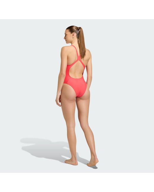 Adidas Red Logo C-Back Swimsuit