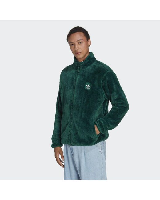Adidas Green Essentials+ Fluffy Fleece Track Top for men