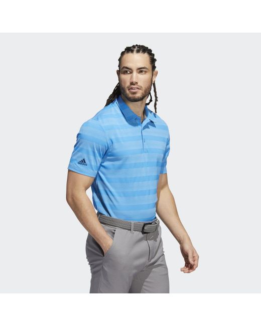 Adidas Blue Two-Color Striped Polo Shirt for men
