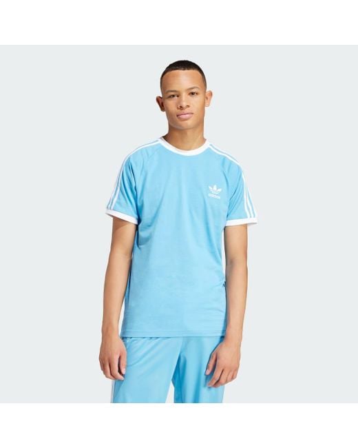 Adidas Blue Adicolor Classics 3-stripes T-shirt for men