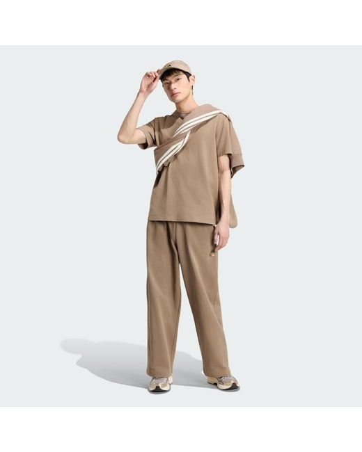 Adidas Brown Kit Small Logo Wide Joggers for men
