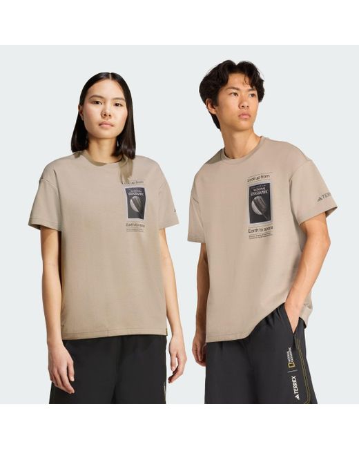 Camiseta National Geographic Uf Aeroready Graphic Adidas de color Natural