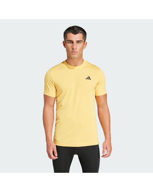 Adidas Yellow Tennis Freelift T-shirt for men