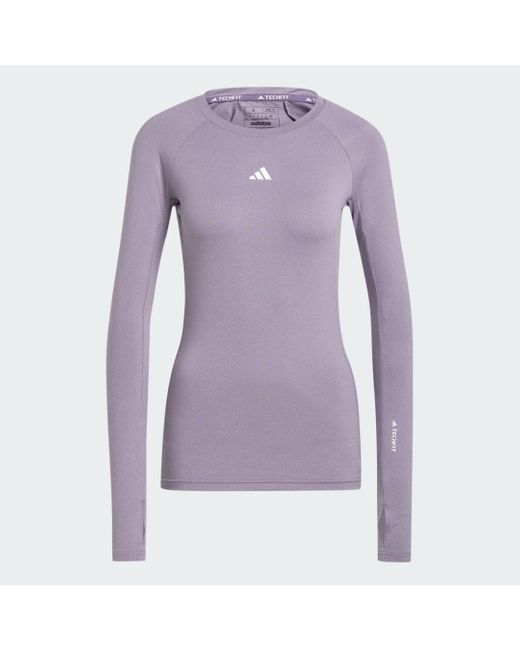 Maglia da allenamento Techfit Long Sleeve di Adidas in Purple