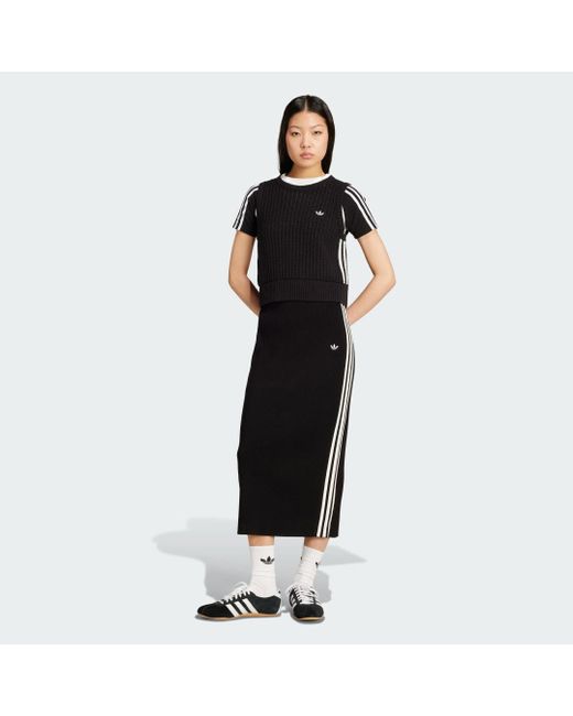 Adidas Black Adicolor Knit 3-Stripes Skirt
