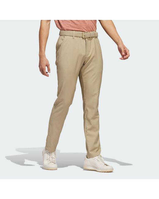 Pantaloni da golf 3-Stripes Tapered-Fit di Adidas in Natural da Uomo