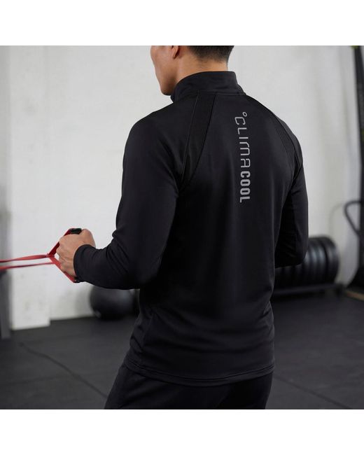 Adidas Black Tech Apparel 1/4 Zip Sweatshirt for men