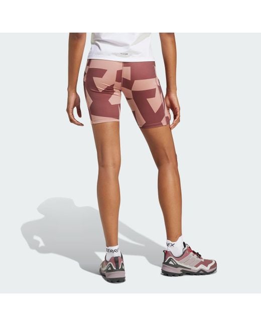 Adidas White Terrex Multi 8-Inch Printed Kurze Leggings