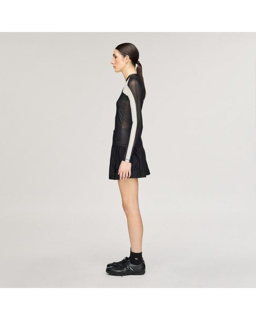 Adidas Black Y-3 Mesh Fitted Long-Sleeve Top Long-Sleeve Top
