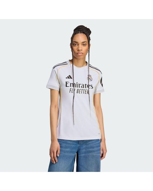 Adidas White Real Madrid 25/26 Home Jersey