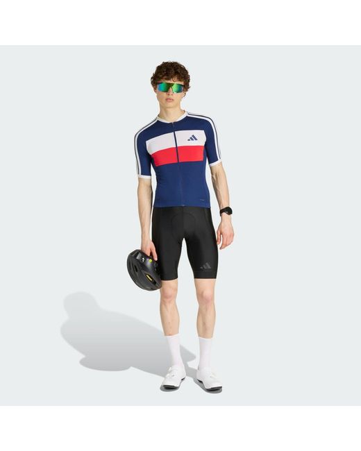 Adidas Blue Tempo Merino Cycling Jersey for men