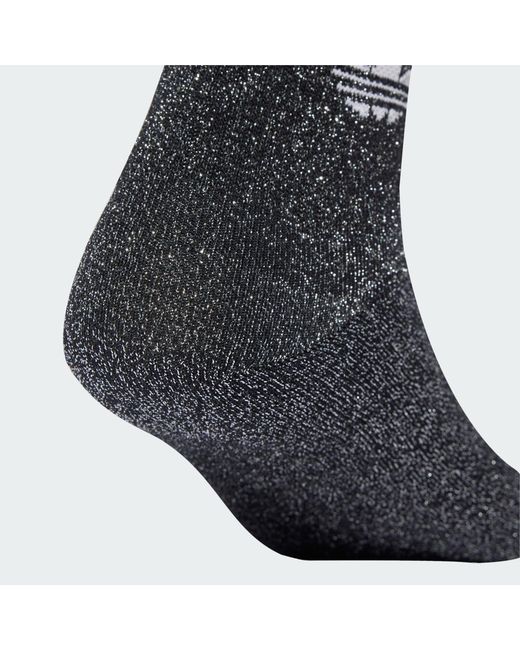 Adidas Black 3-Stripes Glitter Crew Socks 2 Pairs