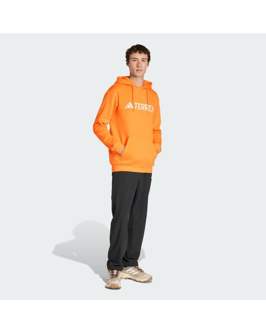 Adidas Orange Terrex Multi Large Logo Hoodie for men