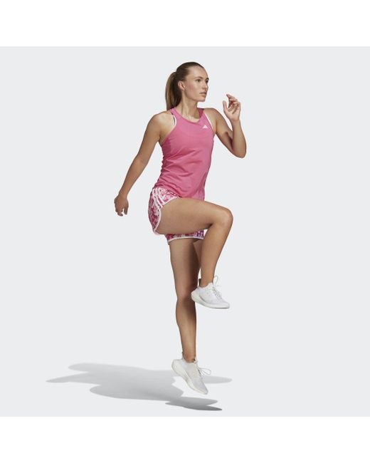 Adidas Pink Marathon 20 Camo Running Shorts