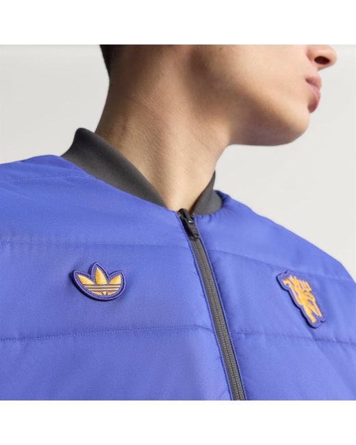Giacca Manchester United Terrace Icons di Adidas in Gray da Uomo